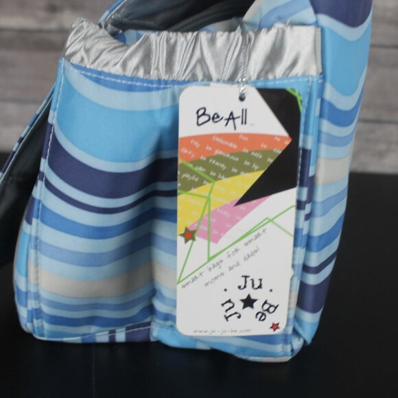 Ju Ju Be Baby Diaper Bag Crossbody Blue Striped W/Changing Mat New Teflon Be All - Picture 3 of 16